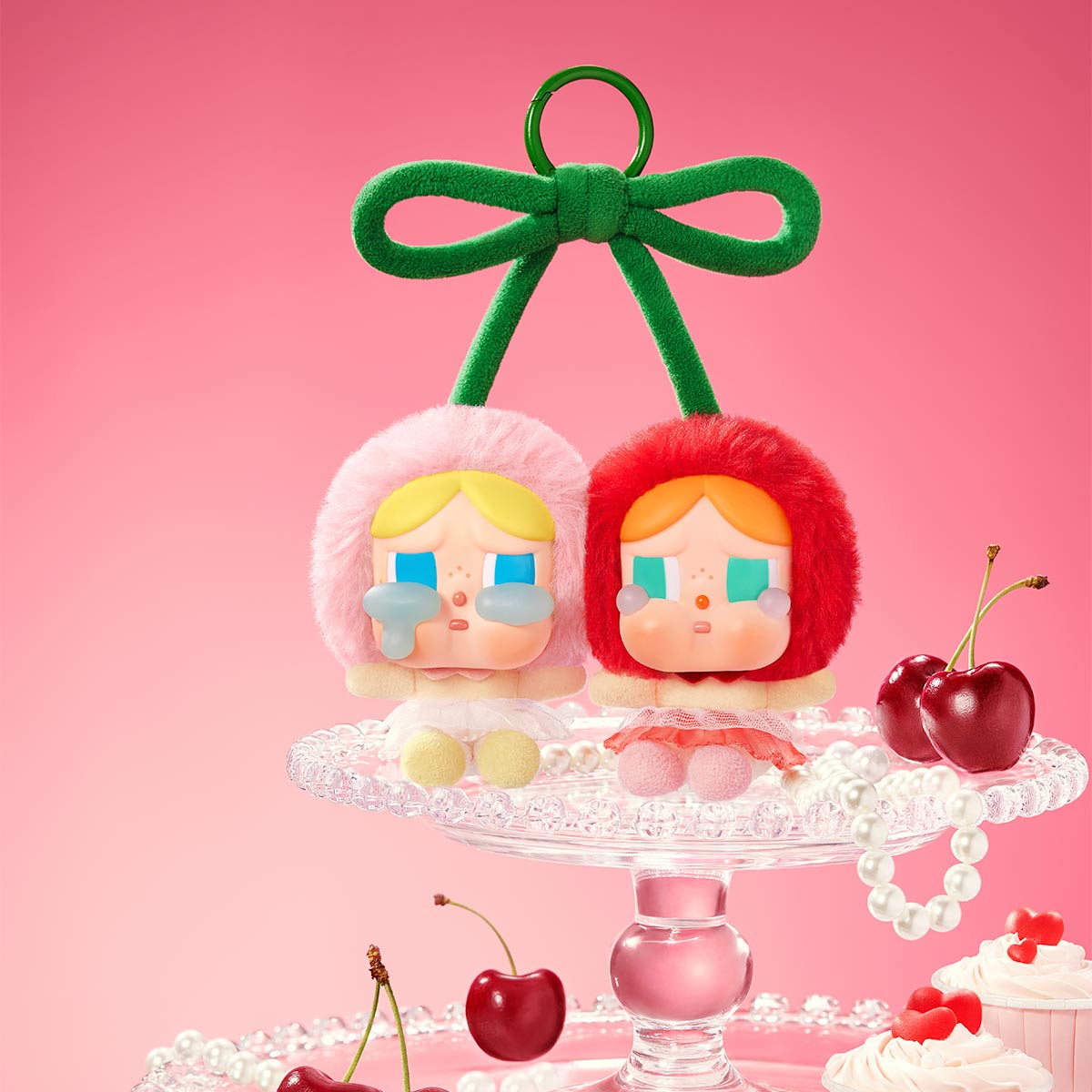 POP MART CRYBABY Crying For Love Series-Vinyl Plush Hanging Card (Love You Cherry Much) (1 piece)