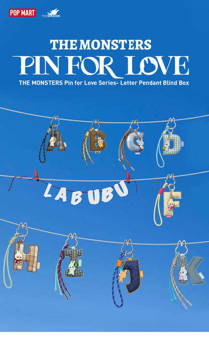 POPMART THE MONSTERS - Labubu Pin for Love Series- Letter Pendant Blind Box (N-Z) - 1 piece